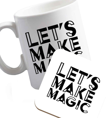 10 oz Favourite Type Pan Pancake ceramic mug and coaster set right handed