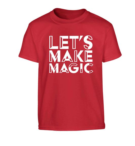 Let's make magic Children's red Tshirt 12-13 Years