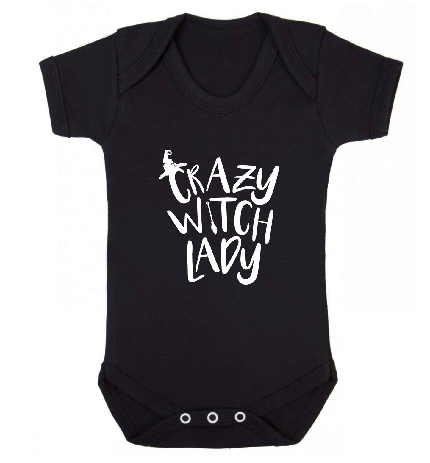 Crazy witch lady baby vest black 18-24 months