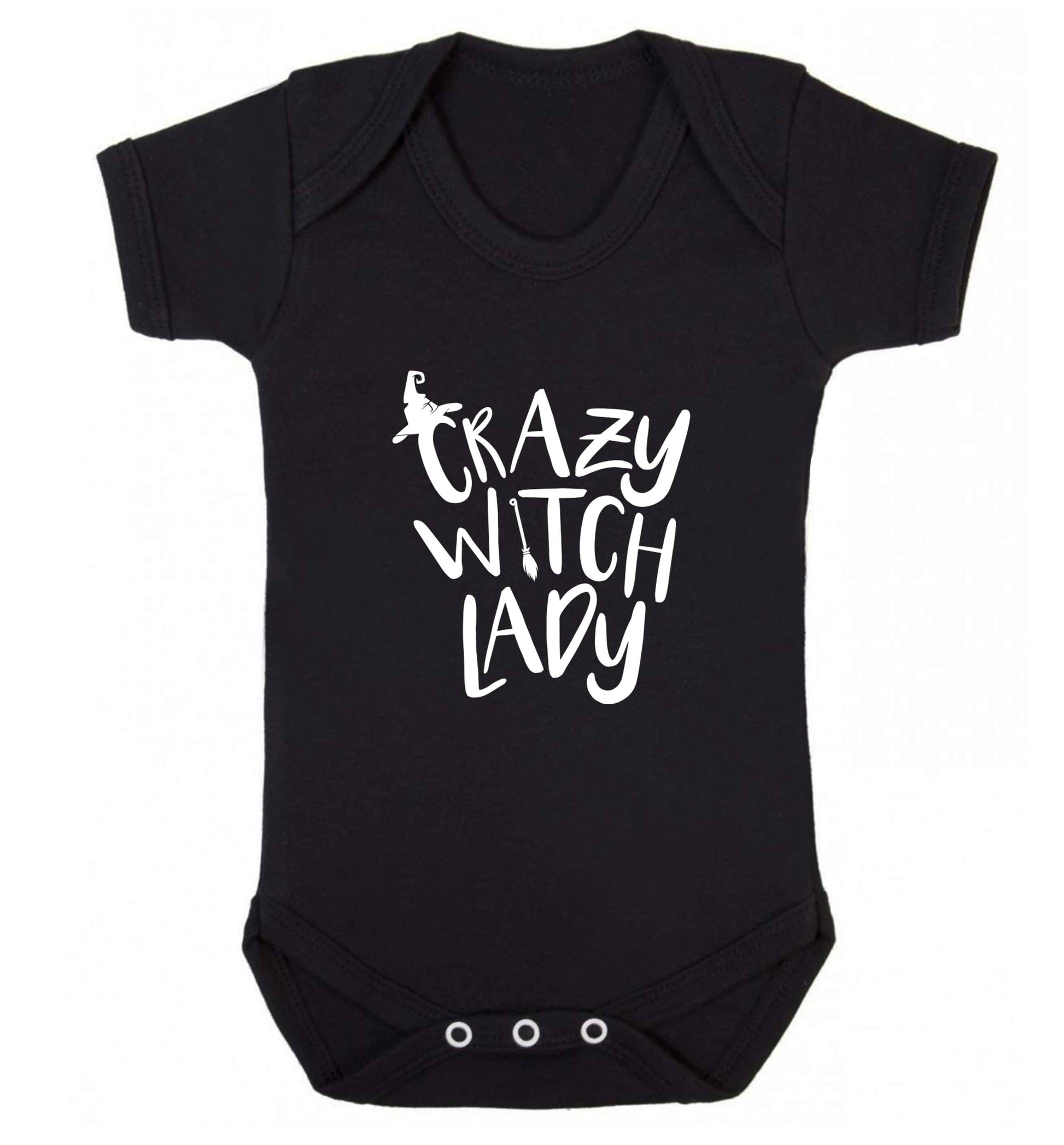 Crazy witch lady baby vest black 18-24 months