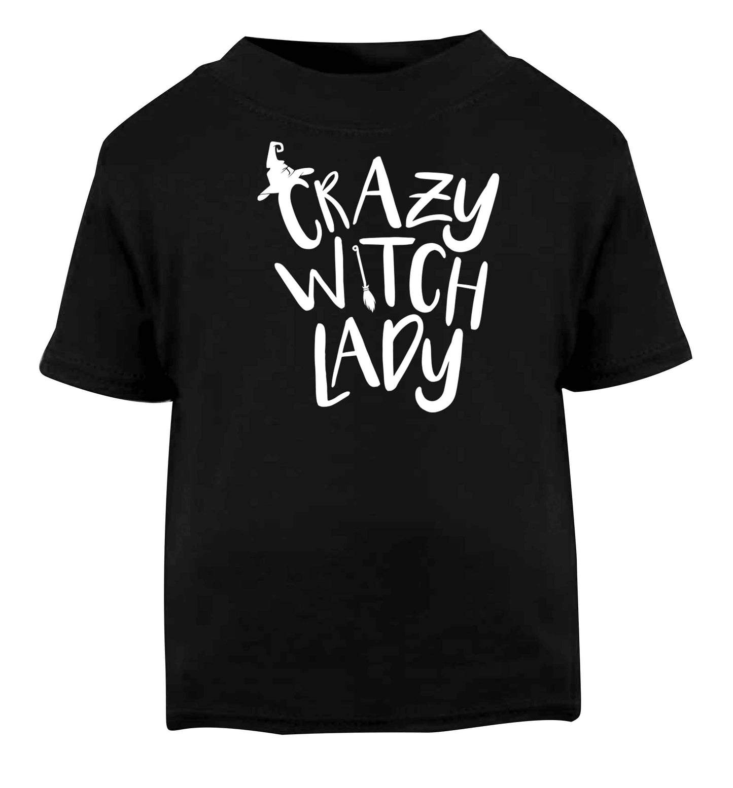 Crazy witch lady Black baby toddler Tshirt 2 years