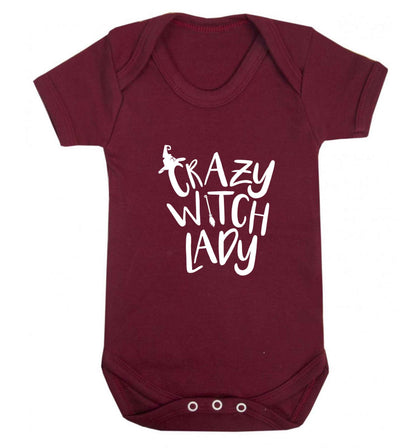 Crazy witch lady baby vest maroon 18-24 months