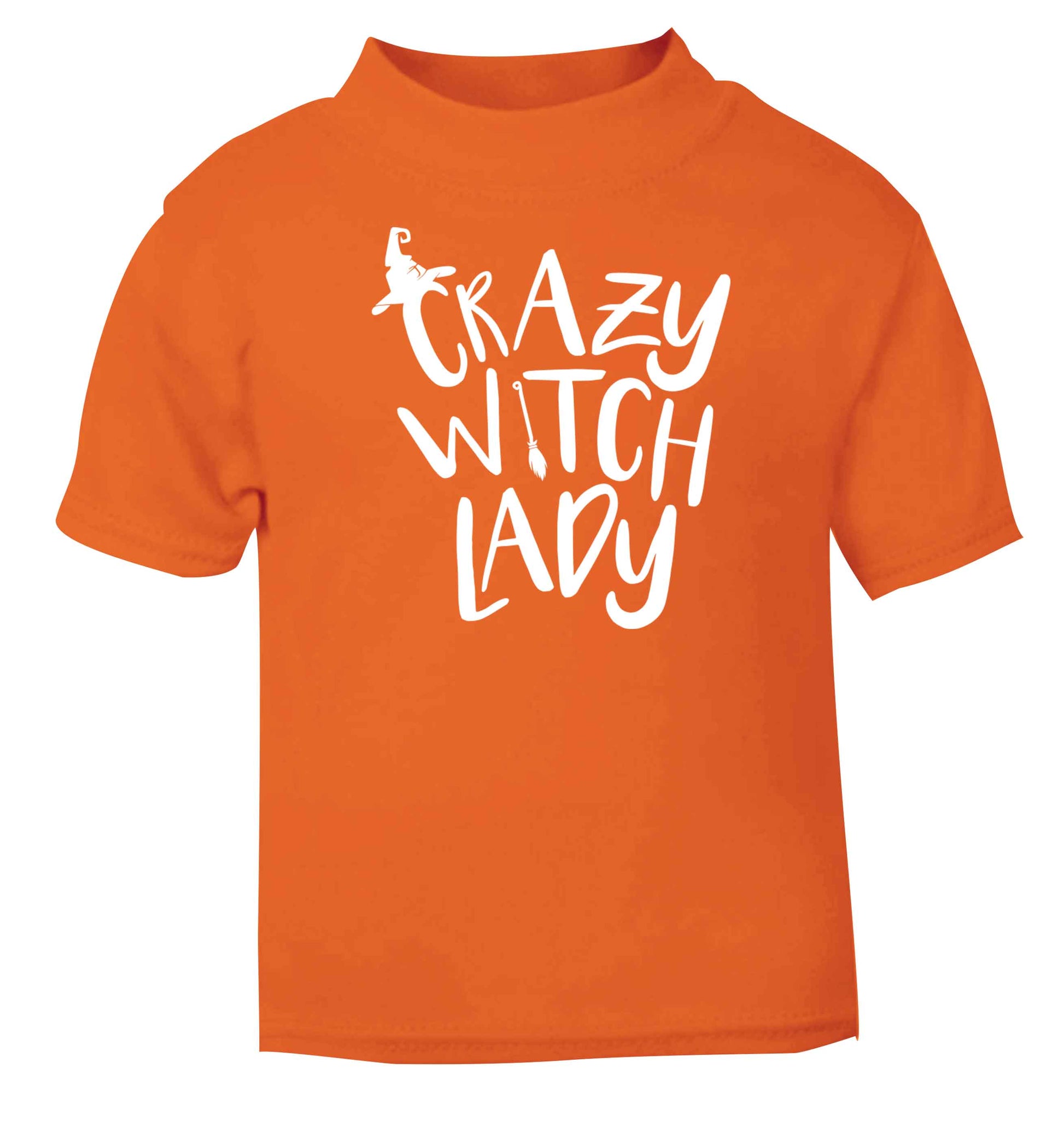 Crazy witch lady orange baby toddler Tshirt 2 Years