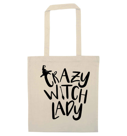 Crazy witch lady natural tote bag
