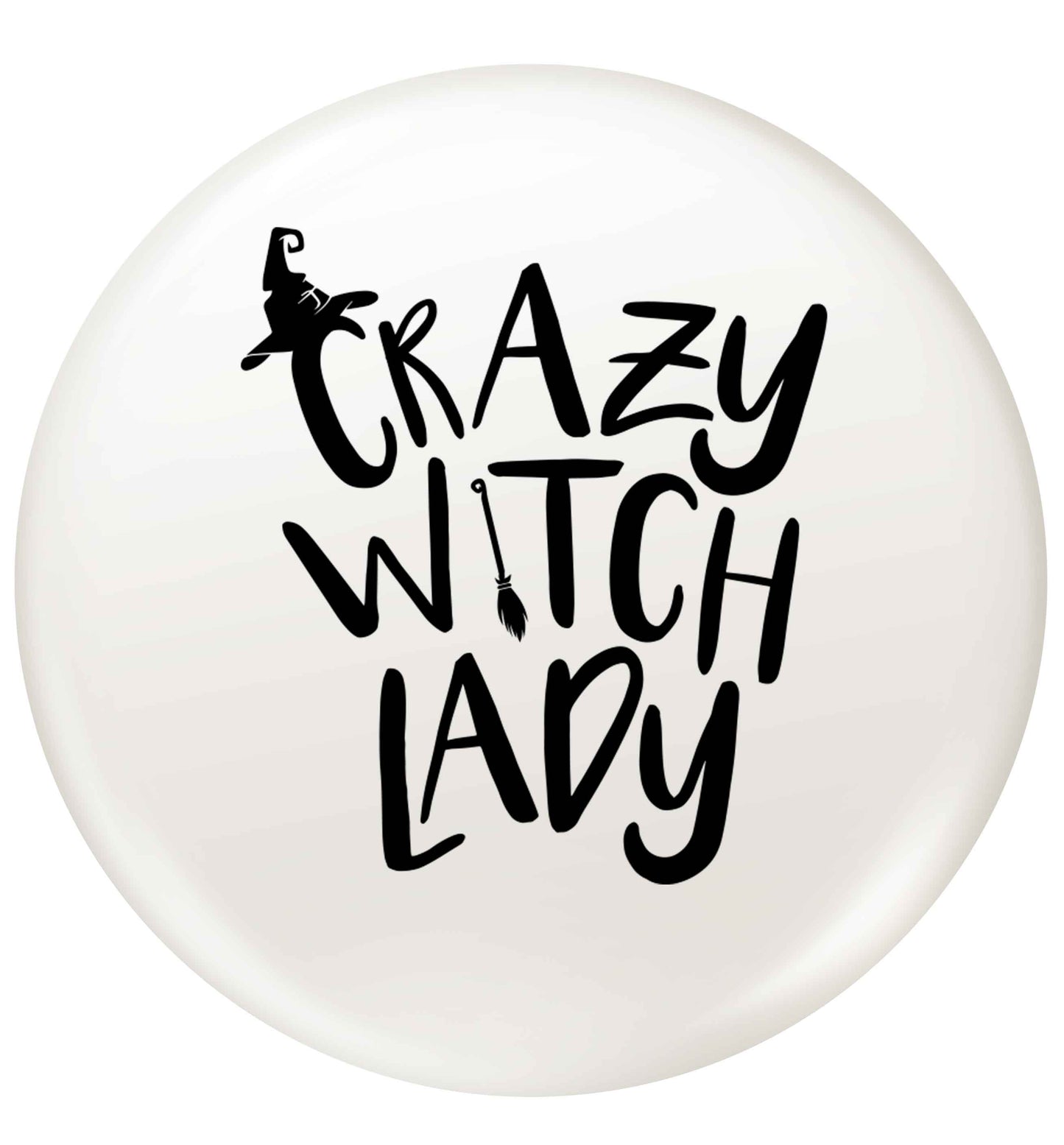 Crazy witch lady small 25mm Pin badge