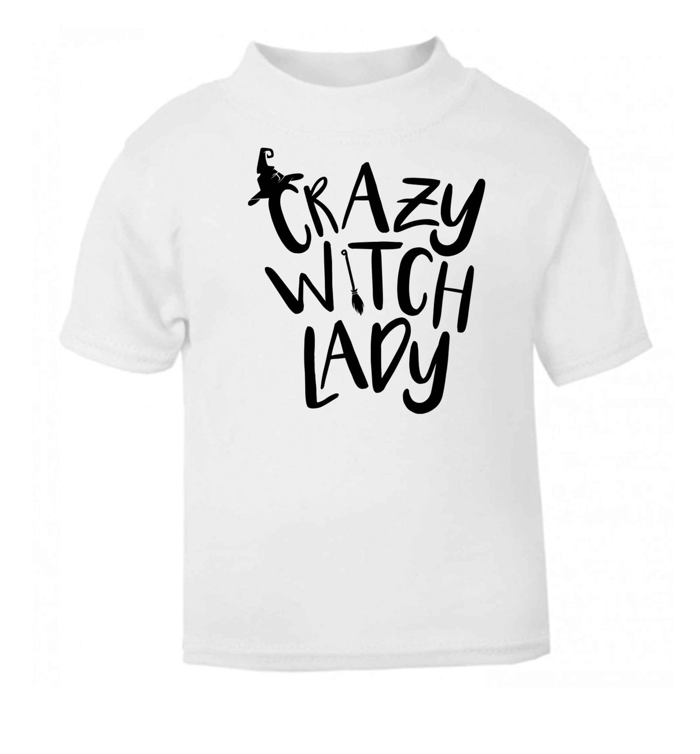 Crazy witch lady white baby toddler Tshirt 2 Years