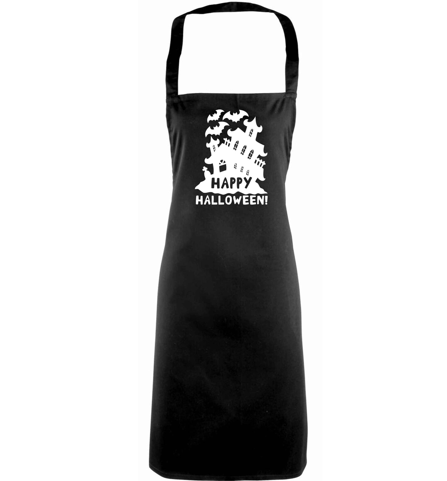 Happy halloween - haunted house adults black apron