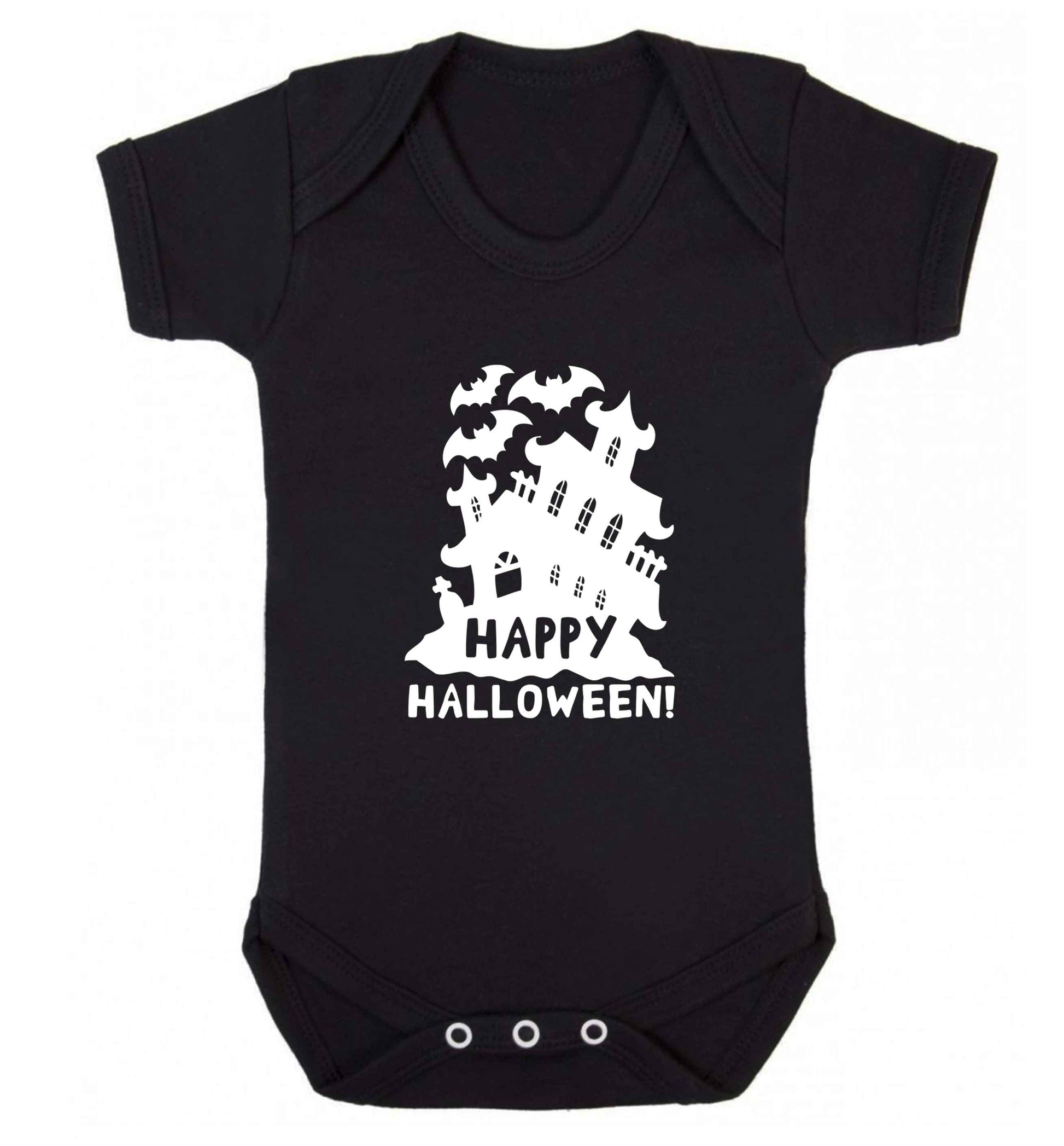 Happy halloween - haunted house baby vest black 18-24 months