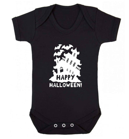 Happy halloween - haunted house baby vest black 18-24 months
