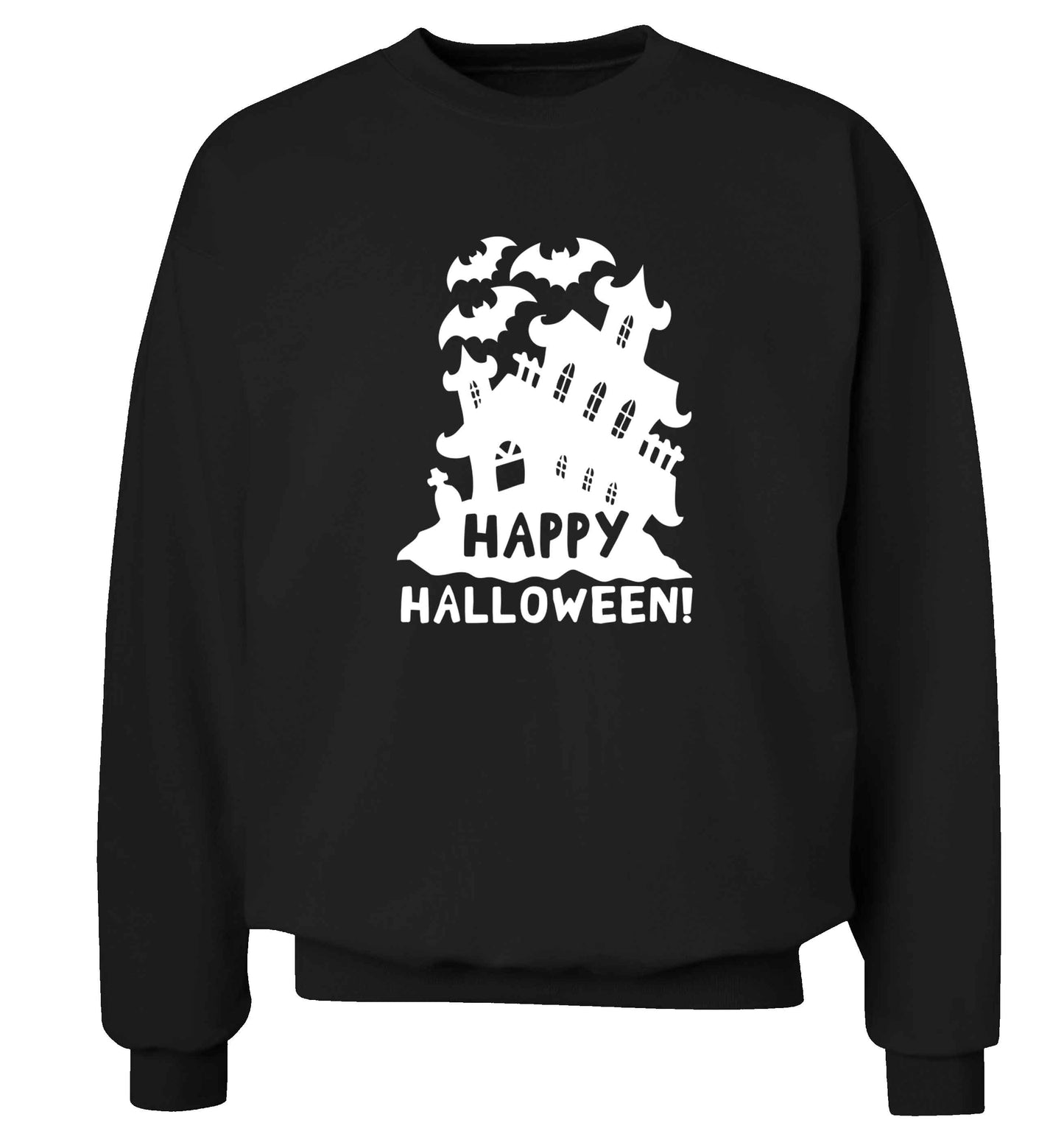 Happy halloween - haunted house adult's unisex black sweater 2XL