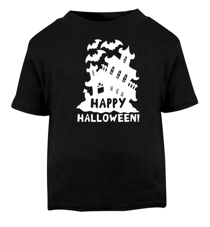 Happy halloween - haunted house Black baby toddler Tshirt 2 years