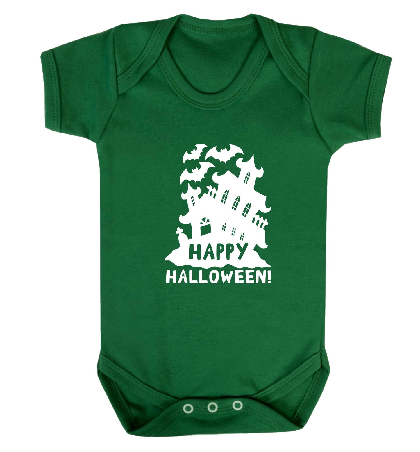 Happy halloween - haunted house baby vest green 18-24 months