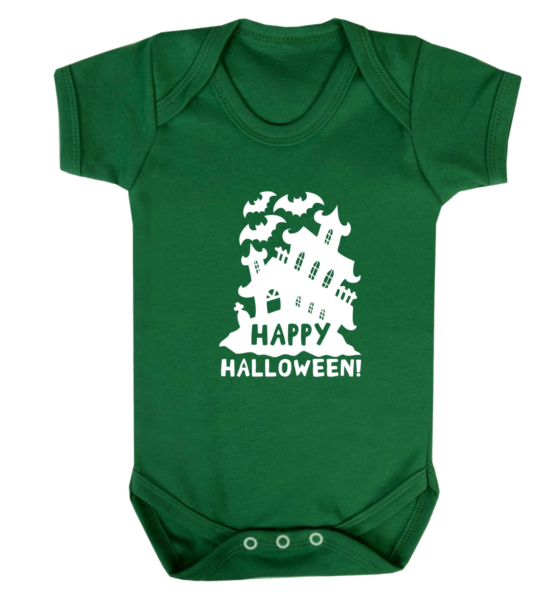 Happy halloween - haunted house baby vest green 18-24 months