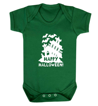 Happy halloween - haunted house baby vest green 18-24 months