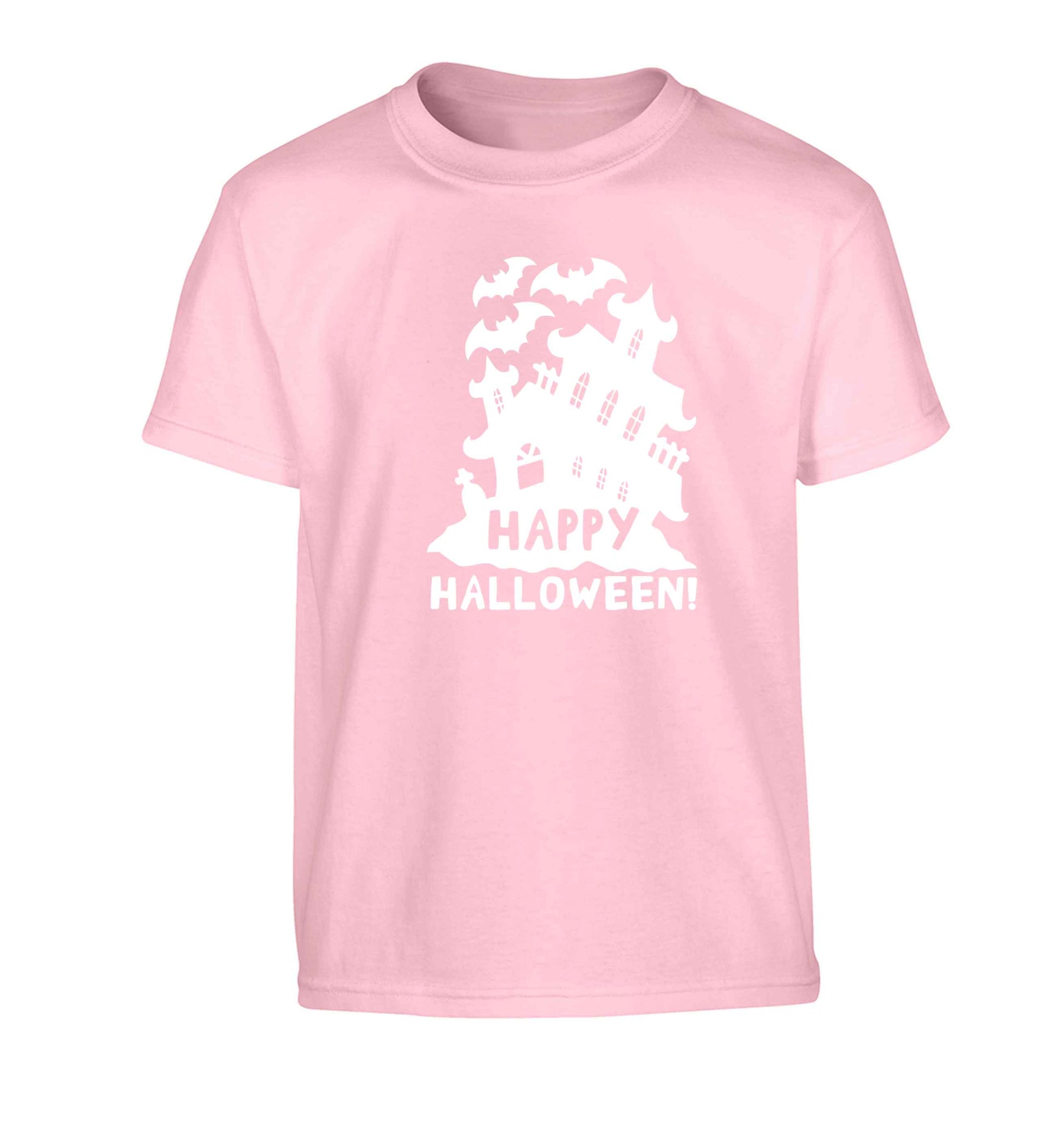 Happy halloween - haunted house Children's light pink Tshirt 12-13 Years