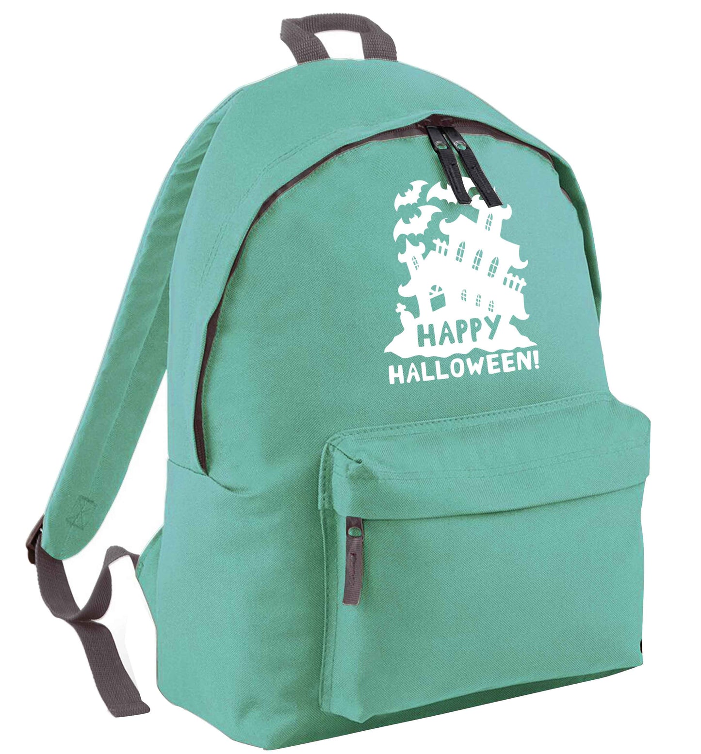 Happy halloween - haunted house mint adults backpack