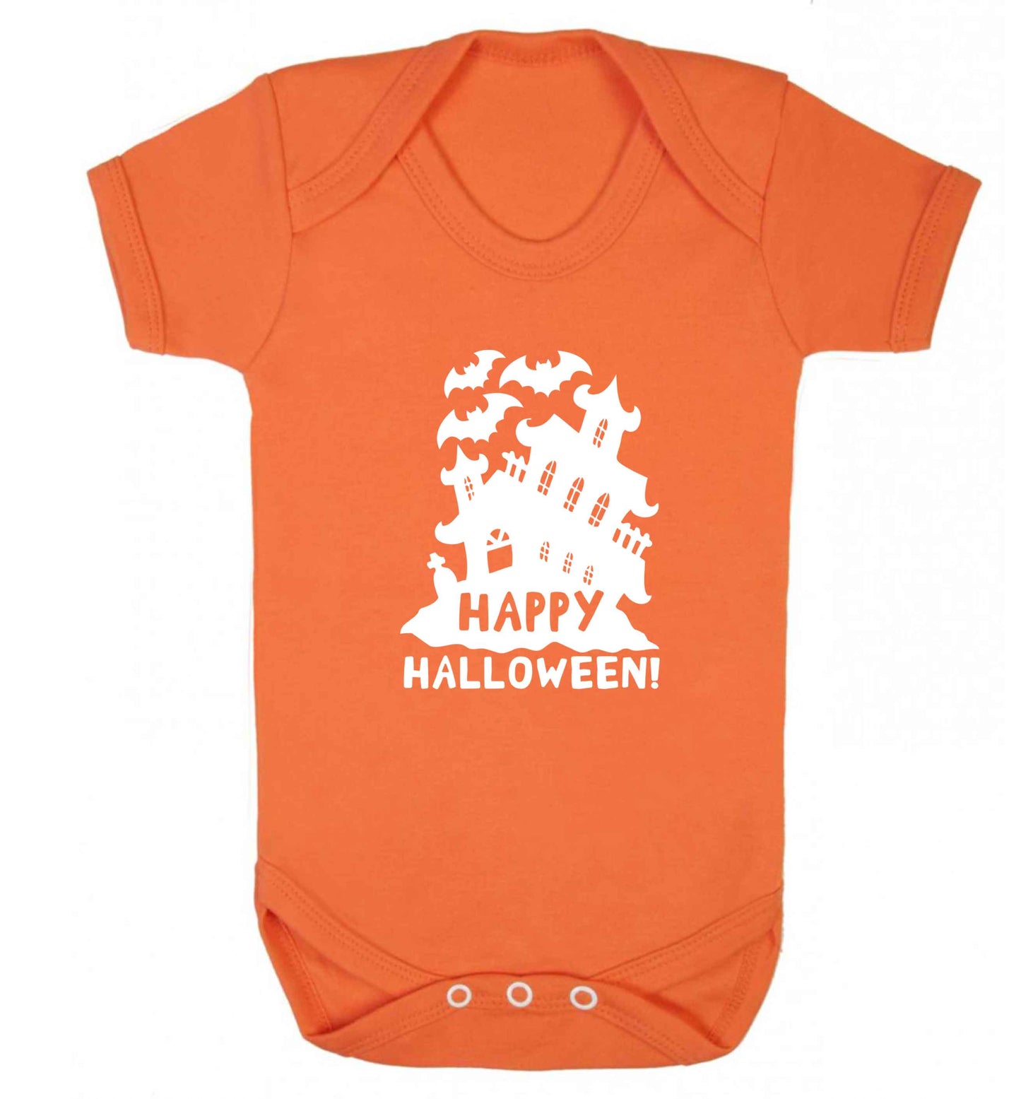 Happy halloween - haunted house baby vest orange 18-24 months