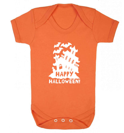 Happy halloween - haunted house baby vest orange 18-24 months