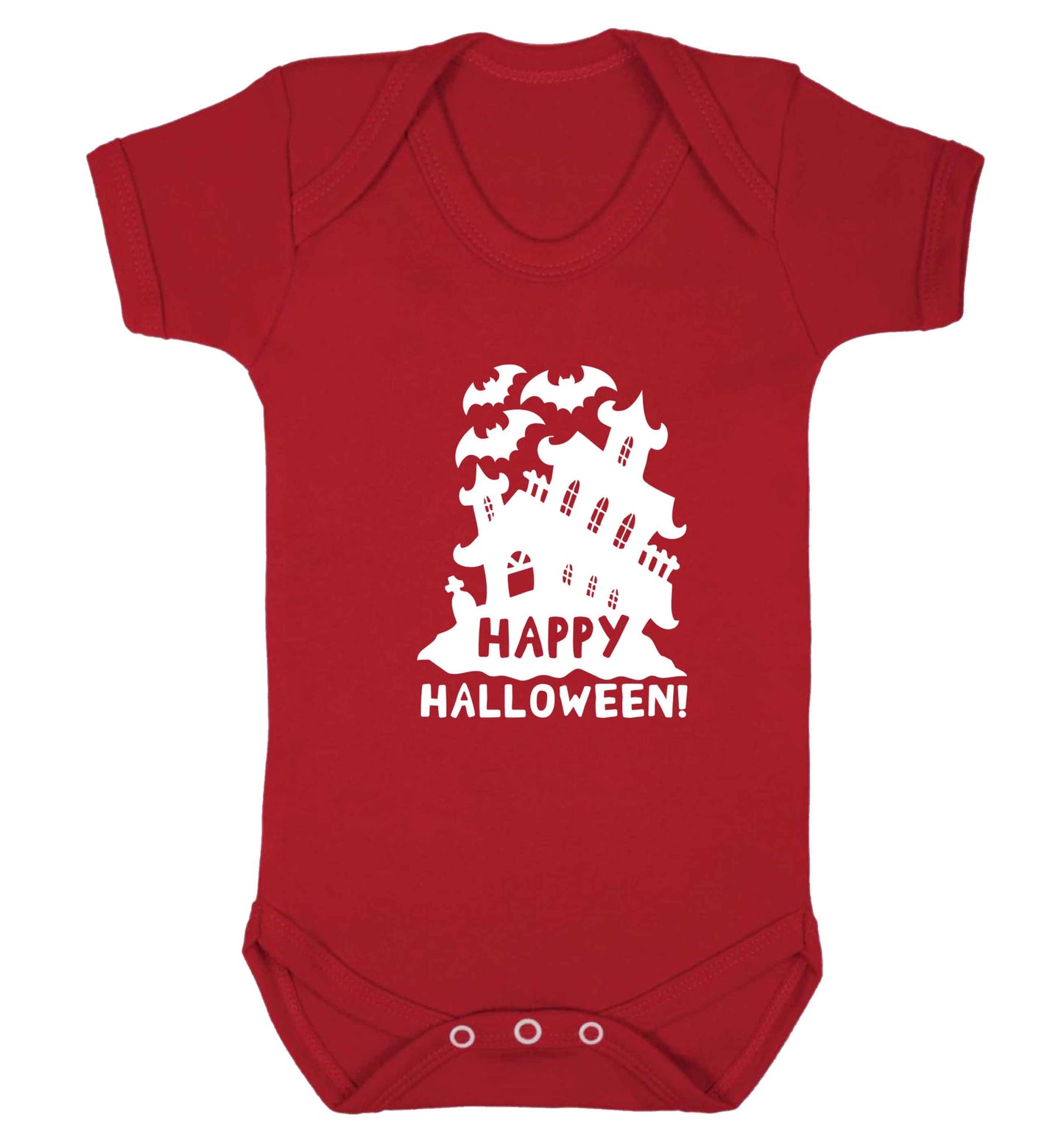 Happy halloween - haunted house baby vest red 18-24 months