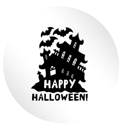 Happy halloween - haunted house 24 @ 45mm matt circle stickers