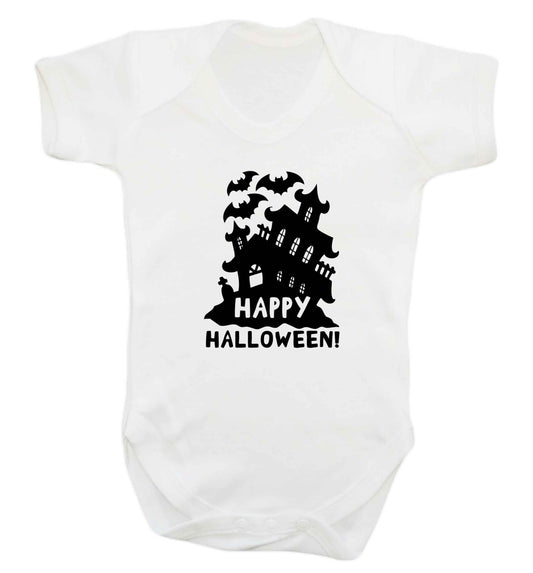 Happy halloween - haunted house baby vest white 18-24 months