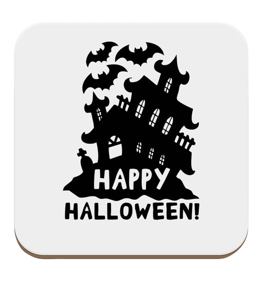 Happy halloween - haunted house set of four coasters