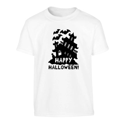 Happy halloween - haunted house Children's white Tshirt 12-13 Years