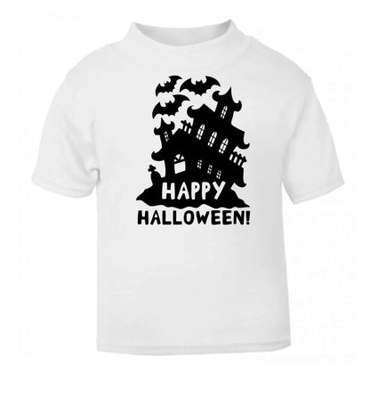 Happy halloween - haunted house white baby toddler Tshirt 2 Years
