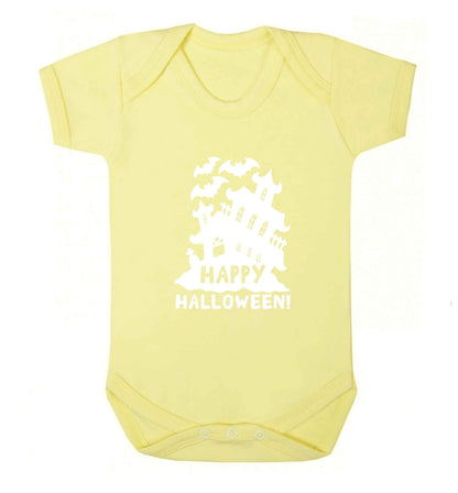 Happy halloween - haunted house baby vest pale yellow 18-24 months