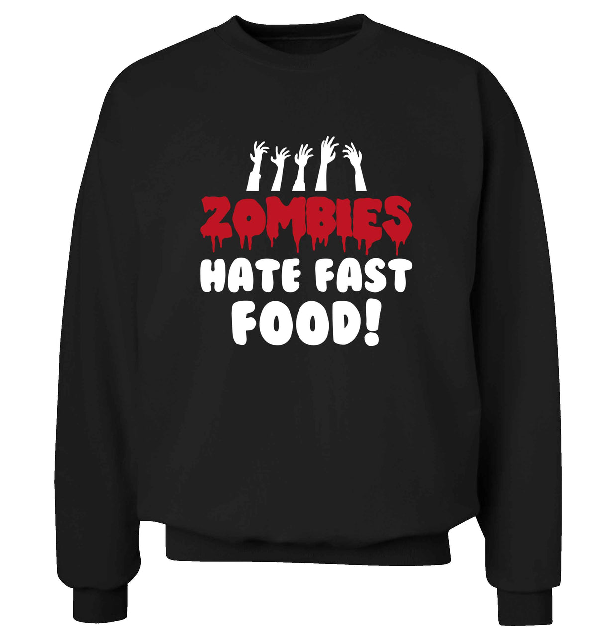 Zombies hate fast food adult's unisex black sweater 2XL