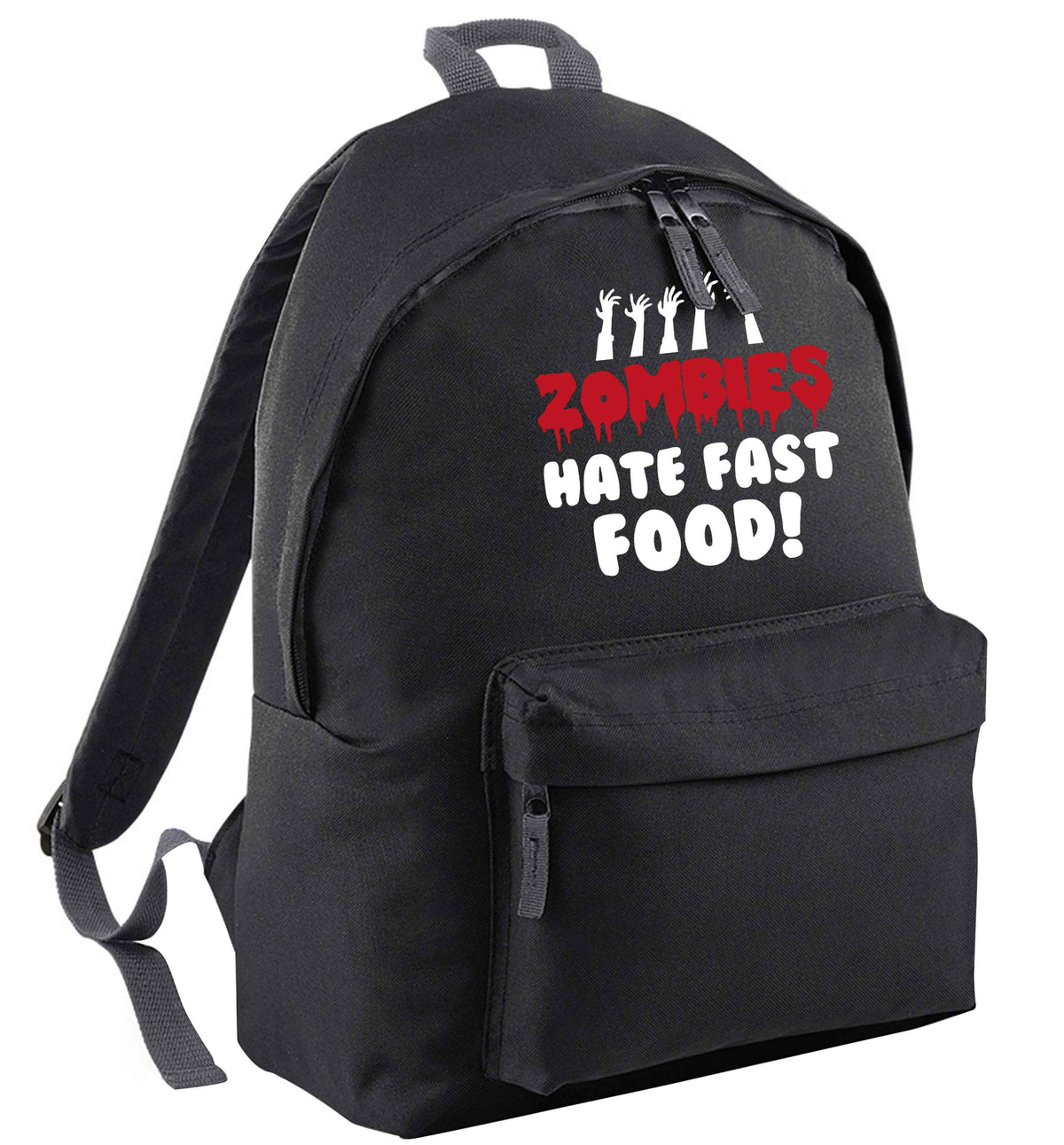 Zombies hate fast food black adults backpack
