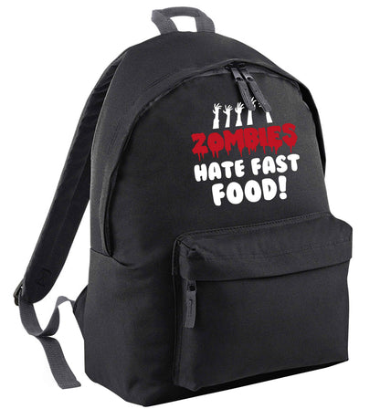 Zombies hate fast food black adults backpack