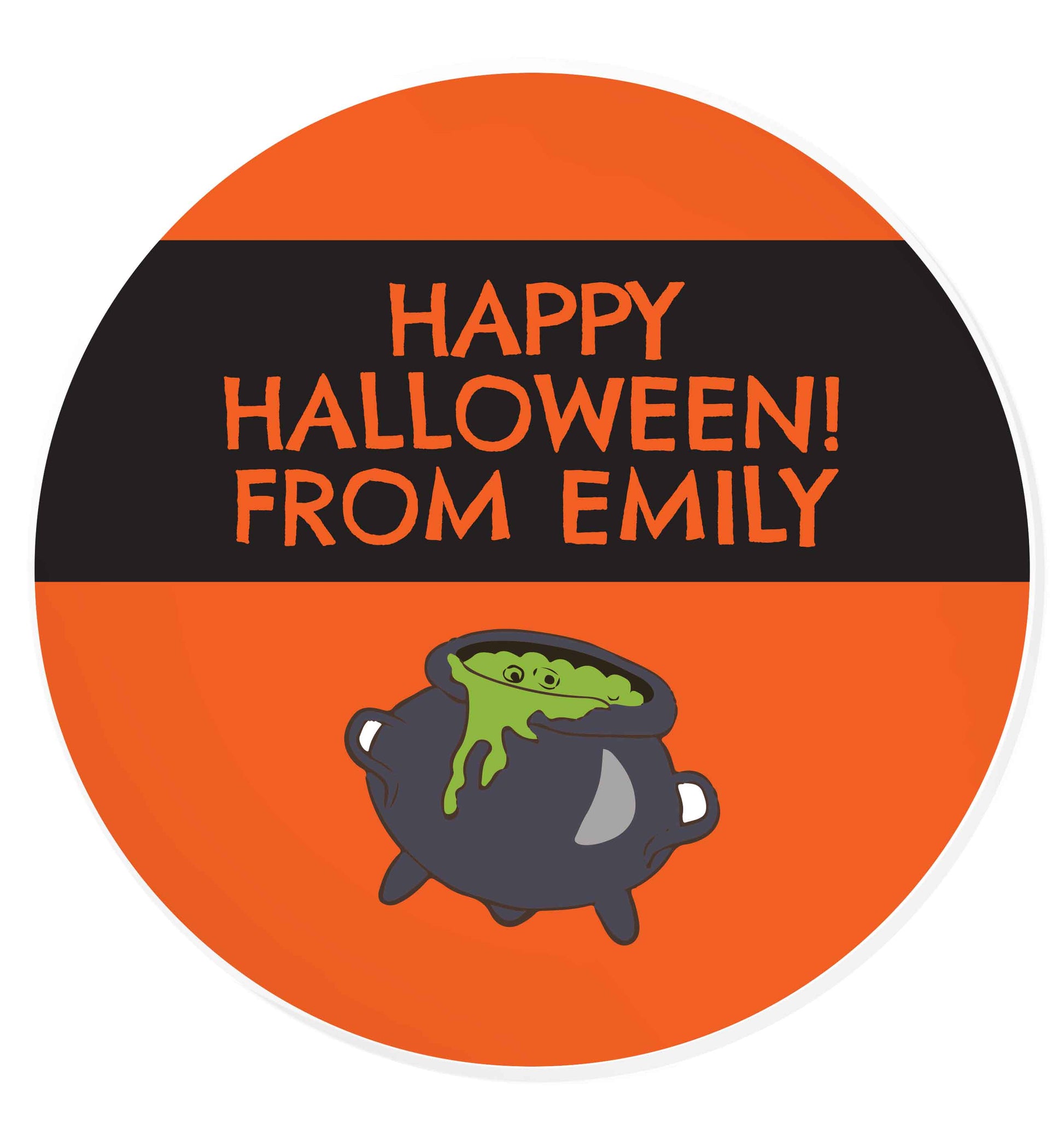 Cauldron personalised happy halloween from... | Magnet