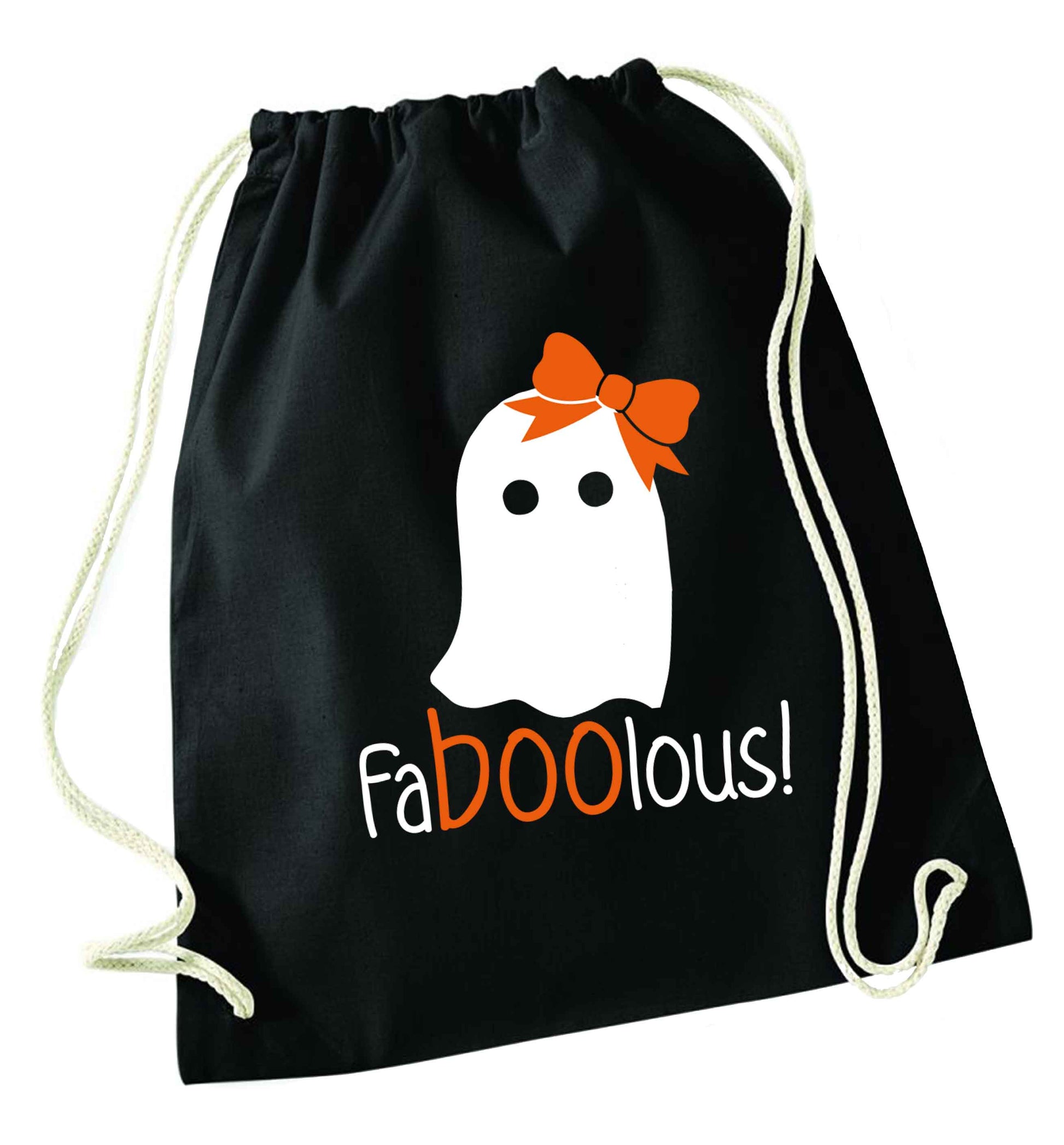Faboolous ghost black drawstring bag