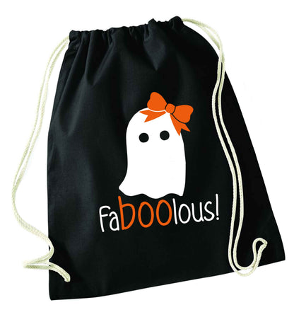 Faboolous ghost black drawstring bag