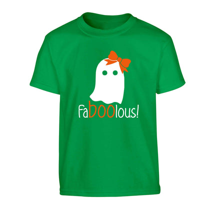 Faboolous ghost Children's green Tshirt 12-13 Years