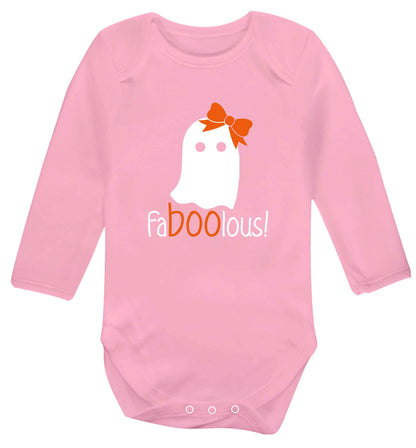 Faboolous ghost baby vest long sleeved pale pink 6-12 months