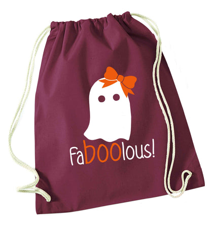Faboolous ghost maroon drawstring bag