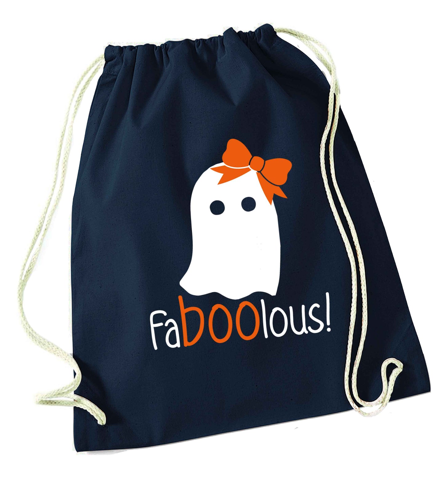 Faboolous ghost navy drawstring bag