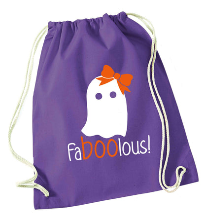 Faboolous ghost purple drawstring bag