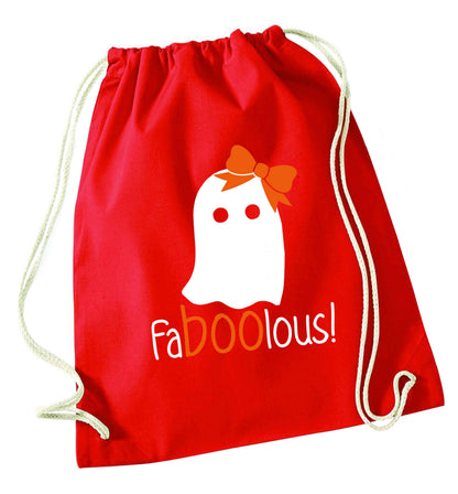 Faboolous ghost red drawstring bag 