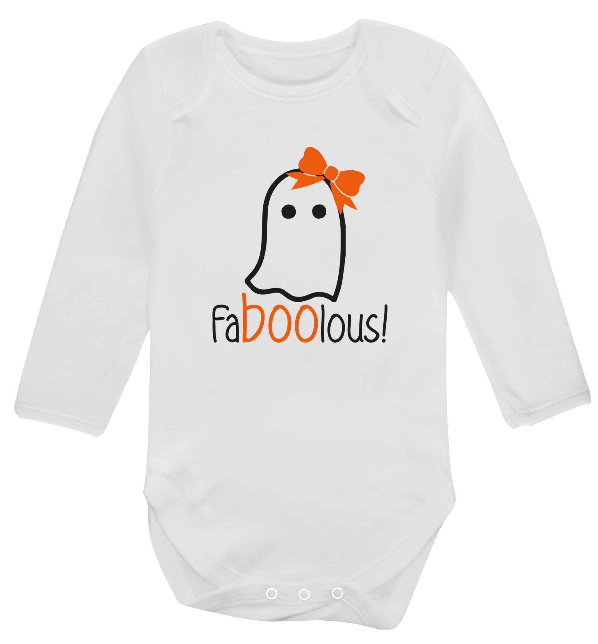 Faboolous ghost baby vest long sleeved white 6-12 months