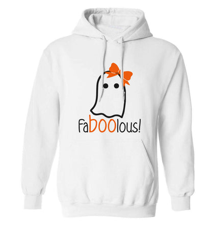 Faboolous ghost adults unisex white hoodie 2XL
