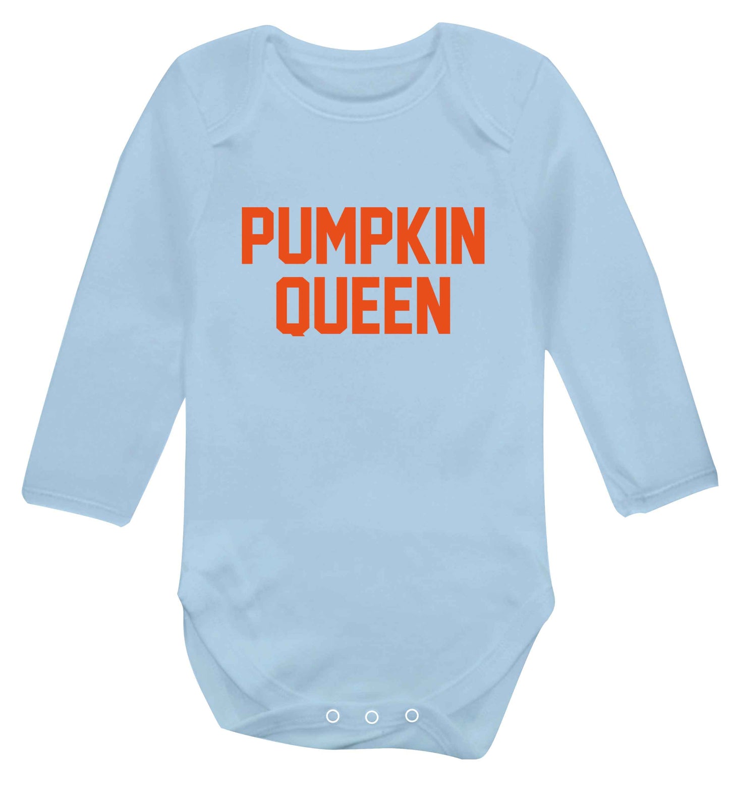 Pumpkin Queen baby vest long sleeved pale blue 6-12 months