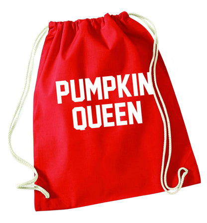 Pumpkin Queen red drawstring bag 