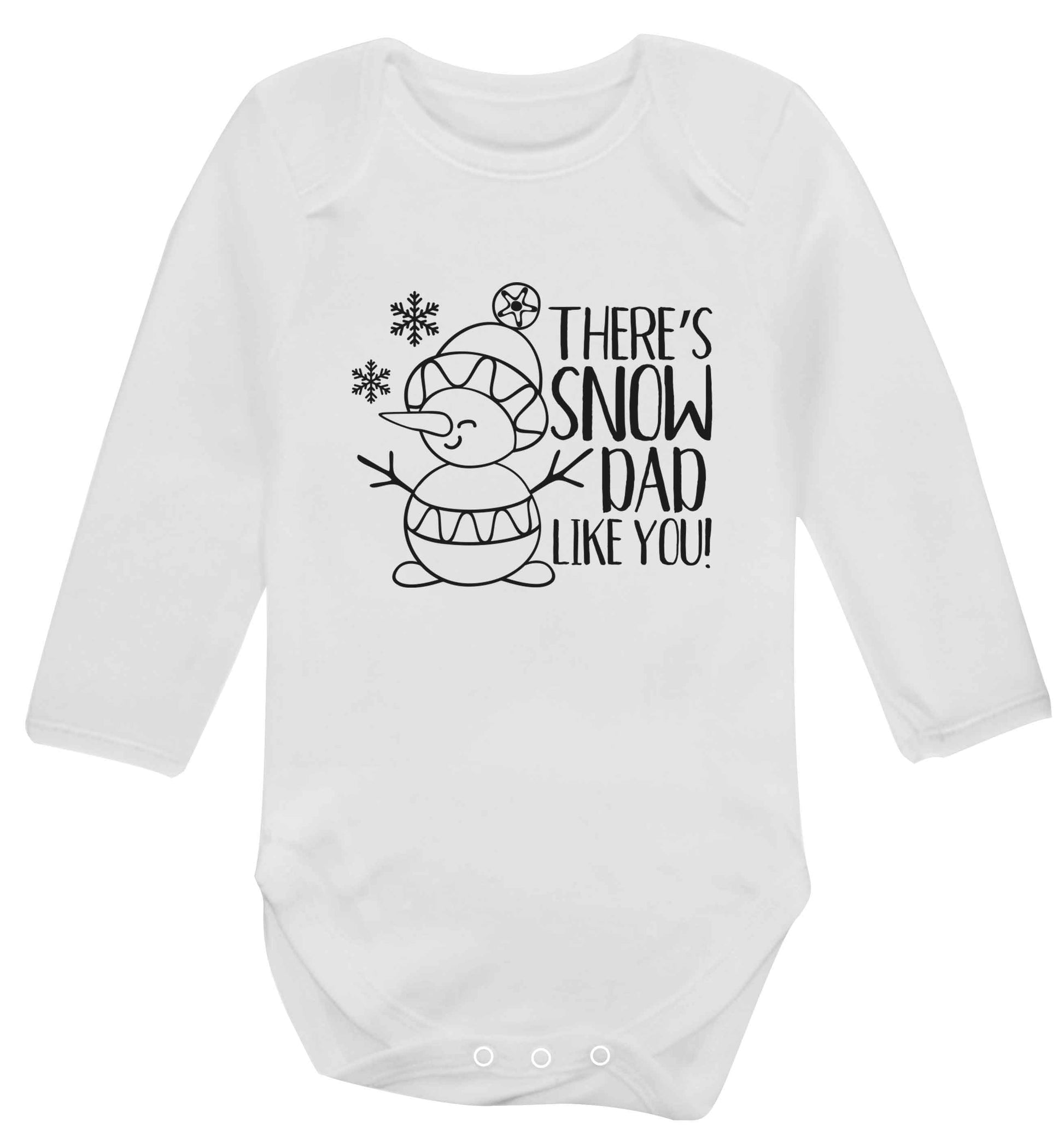 There's snow dad like you baby vest long sleeved white 6-12 months