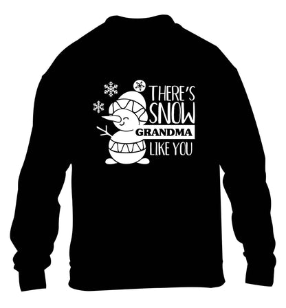 There's snow grandma like you children's black sweater 12-13 Years