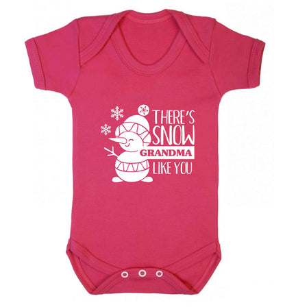 There's snow grandma like you baby vest dark pink 18-24 months