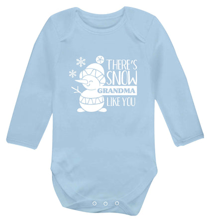 There's snow grandma like you baby vest long sleeved pale blue 6-12 months