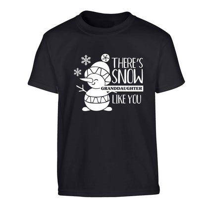 There's snow granddaughter like you Children's black Tshirt 12-13 Years